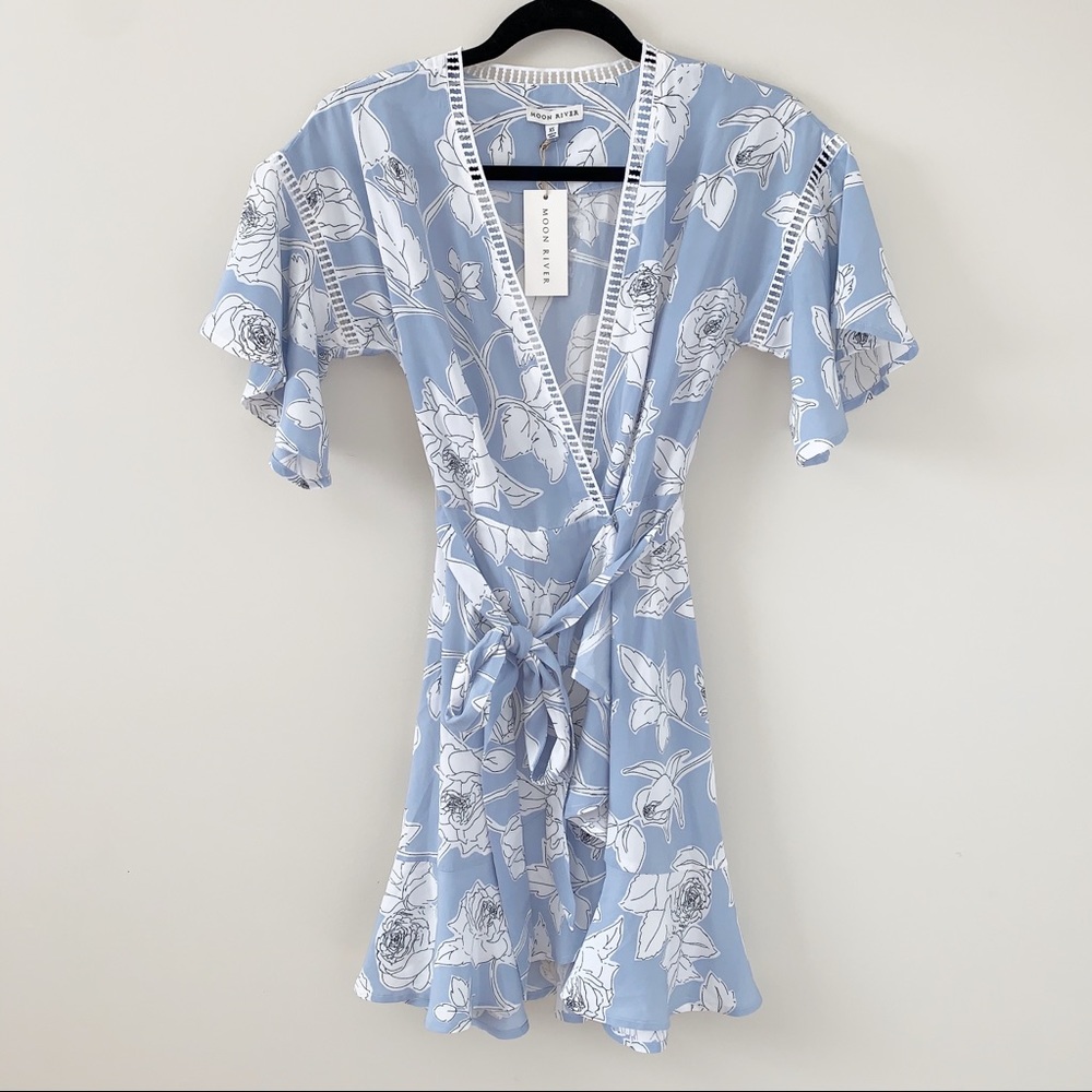 Anthropologie Moon River Floral Wrap Dress XS NWT - Picture 2 of 14